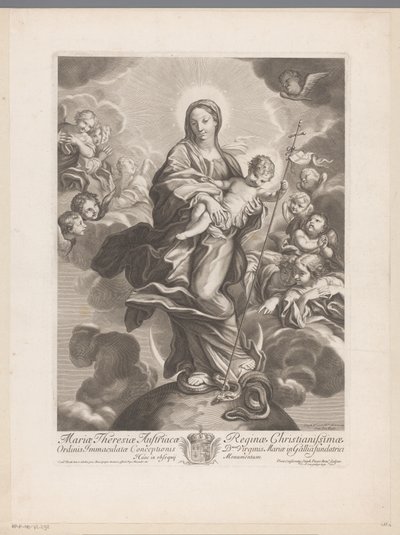 María con el Niño en el globo de Etienne Picart