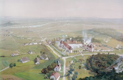 La recuperación del Château de Mondement por el ejército francés el 9 de septiembre de 1914, durante la Primera Batalla del Marne, 1915 de Etienne Prosper Berne Bellecour