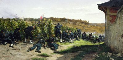 Los Tirailleurs de la Seine en la Batalla de Rueil-Malmaison, 21 de octubre de 1870, 1875 de Etienne Prosper Berne Bellecour