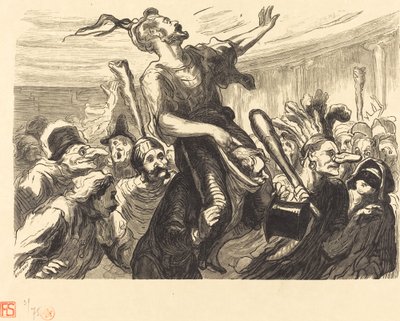 La Mi-Careme - En el baile de la Ópera de Etienne after Honoré Daumier