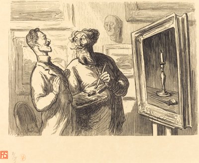 Un Realista siempre encuentra un realista más que lo admira de Etienne after Honoré Daumier