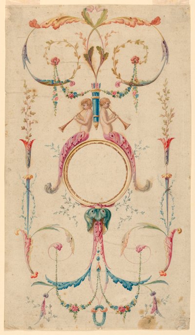 Dibujo, Decoración de paneles, ca. 1780 de Etienne de Lavallee-Poussin