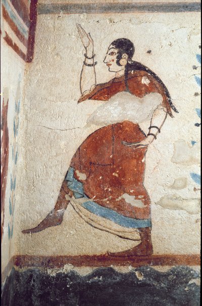 Una bailarina (detalle) Fresco, 530 a.C. de Etruscan