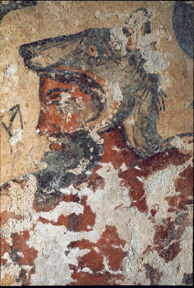 Aita (Eiza), dios etrusco del Más Allá, con gorro de lobo (detalle) de Etruscan