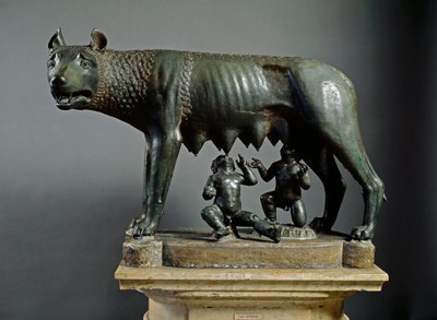 Loba Capitolina, escultura de origen etrusco que data del 500 a.C. (bronce) de Etruscan