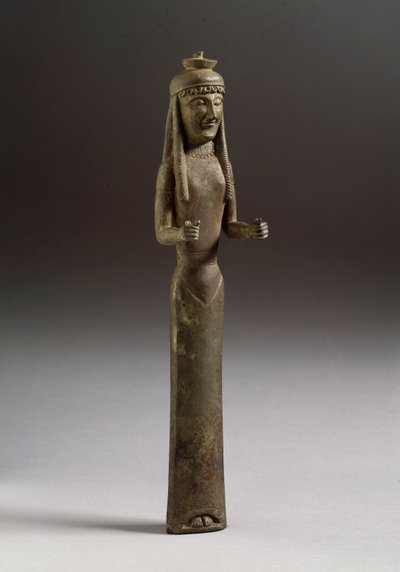 Arte etrusco: figura de oferente. Escultura de bronce, Italia 550 a.C. Florencia, Museo Arqueológico de Etruscan