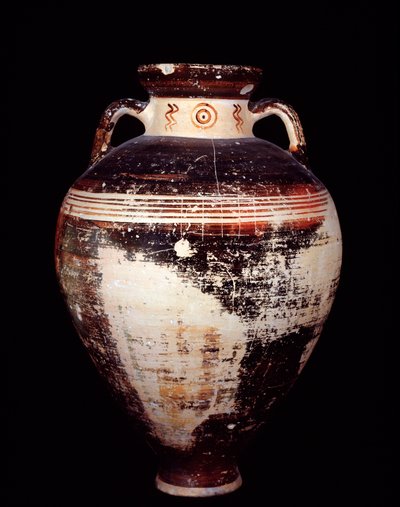Civilización etrusca: ánfora ática de tipo SOS, de Cerveteri, necrópolis de Monte Abatone, Italia - 675-625 a.C. de Etruscan
