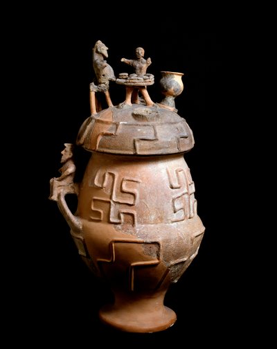 Civilización etrusca, rito funerario: urna cineraria de Montescudaio, Italia 650 a.C. de Etruscan