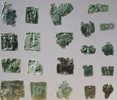 Exvoto en placa de bronce que representa ojos. Artefactos del Santuario de Reithia Este (Venecia). Civilización etrusca, siglo V-IV a.C. de Etruscan