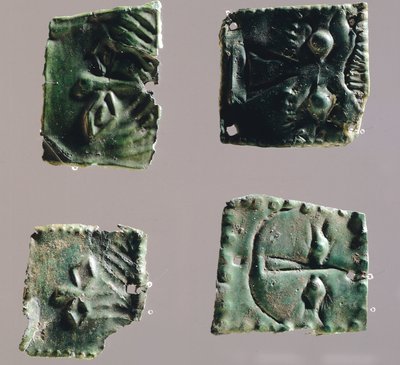 Exvoto en placa de bronce que representa ojos. Artefactos del Santuario de Reithia Este (Venecia). Civilización etrusca, siglo V-IV a.C. de Etruscan