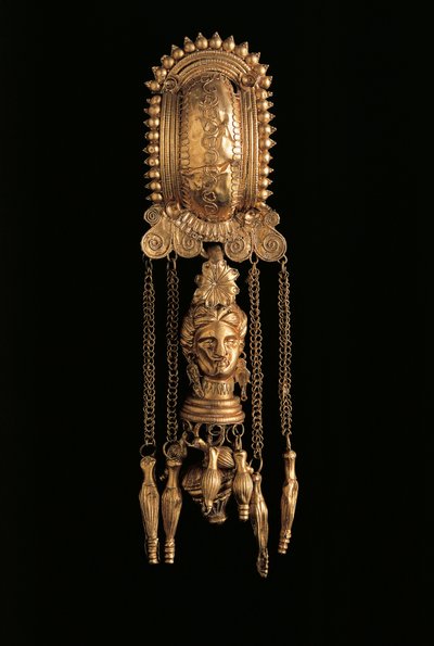 Pendiente de oro con colgante, de Todi, provincia de Perugia, Italia de Etruscan