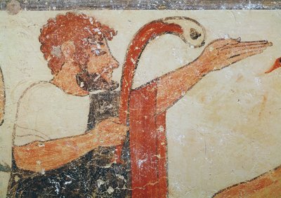 Cabeza del augur, de la Tumba de los Augures, c.530-20 a.C. de Etruscan