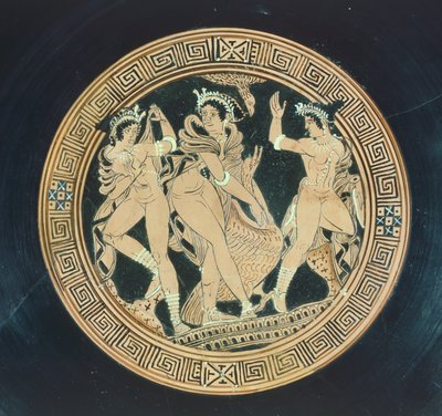 Kylix, detalle. Cerámica de figuras rojas. Civilización etrusca, siglos V-IV a.C. de Etruscan