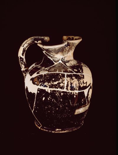 Oenochoe con inscripción xanthippos. De la tumba 709 de Valle Trebbia, siglo V a.C. de Etruscan