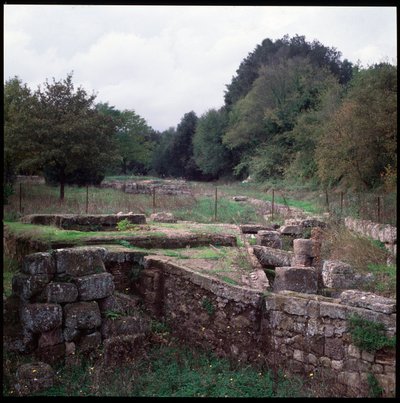 Civilización etrusca: vista del sitio de Veio (Veies) siglo VIII-IV a.C. (arte etrusco: vista del sitio de Veii, siglo VIII-IV a.C.) Lacio, Italia de Etruscan Etruscan