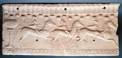Placa con relieve de jinetes de Etruscan Etruscan
