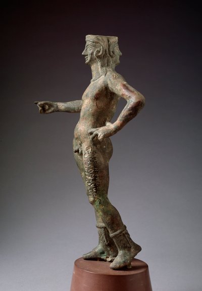 La divinidad del diseño Culsans. Escultura de bronce, siglo III a.C. de Etruscan Etruscan