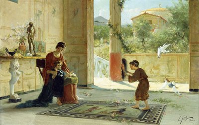 Un visitante sorpresa (óleo sobre lienzo) de Ettore Forti