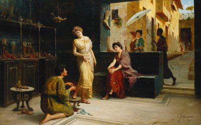 Lo Stilisa, Pompeya (óleo sobre lienzo) de Ettore Forti