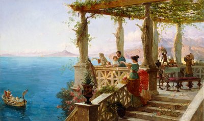 La salida del señor de la casa (óleo sobre lienzo) de Ettore Forti