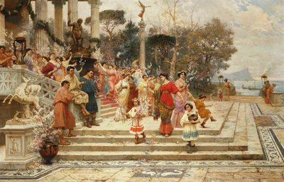 La fiesta de Neptuno; La Fete de Neptune (óleo sobre lienzo) de Ettore Forti