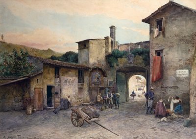 Porta Cavalleggeri en Roma de la serie Roma sparita de Ettore Roesler Franz