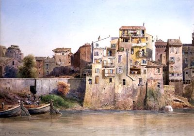 Vista del Tíber en Monte Brianzo, Roma de Ettore Roesler Franz