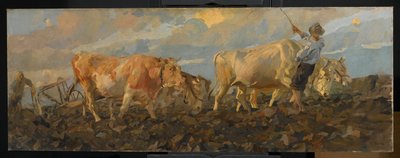 Bueyes arando, 1911 de Ettore Tito
