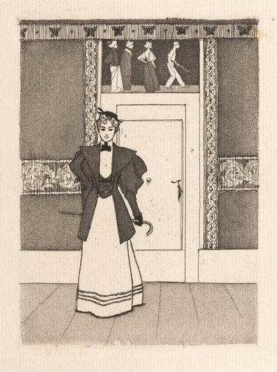 Interior con joven vestida de paseo de Eugen Kirchner