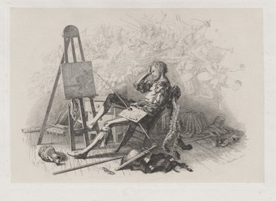 Mañana después del baile de máscaras: Emil Theodor Richter en su caballete de Eugen Napoleon Neureuther
