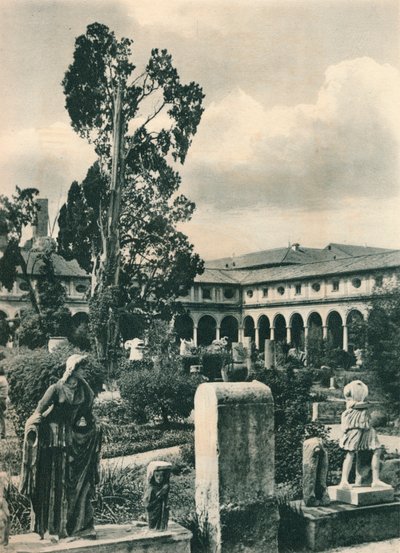 Jardín en el Museo de las Termas de Diocleciano, Roma, Italia, c1926 de Eugen Poppel