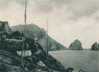 Marina Piccola con redes de cazadores, Capri, Italia, 1927 de Eugen Poppel