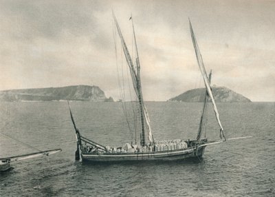 Barco de vela en el puerto de Nápoles, Italia, 1927 de Eugen Poppel