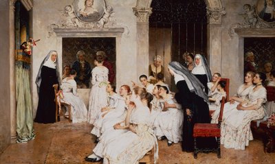 Escena de convento en Venecia de Eugen von Blaas