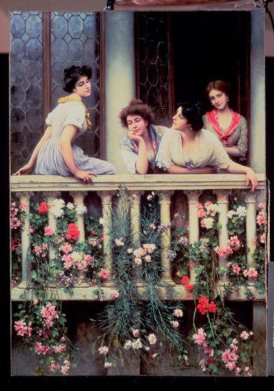 El balcón, 1911 de Eugen von Blaas