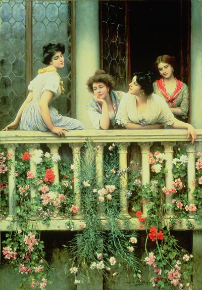 El balcón, 1911 de Eugen von Blaas