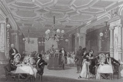 Los "Trois Freres Provenceaux", Palais Royal, París, La célebre casa de comidas (grabado) de Eugene Louis (after) Lami