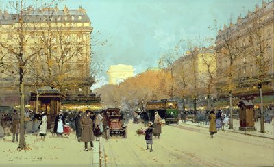 Boulevard Haussmann, en París de Eugene Galien Laloue