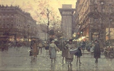 La Porte St. Denis, París de Eugene Galien Laloue