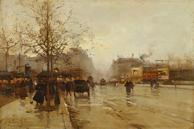 Los bulevares, París de Eugene Galien Laloue