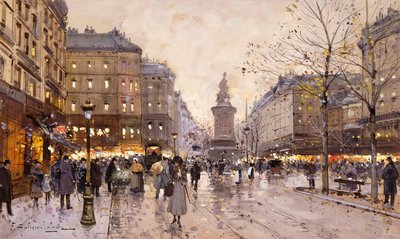 Una tarde de otoño en París de Eugene Galien Laloue