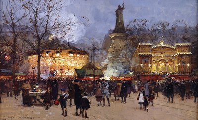 La Fiesta, Place de la République, París de Eugene Galien Laloue