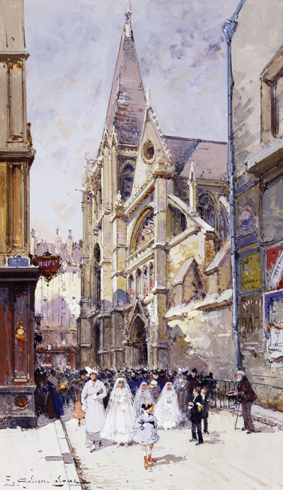 Las comulgantes en París de Eugene Galien Laloue