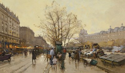 Los muelles de París de Eugene Galien Laloue