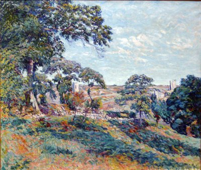 Vista de Corzant, Creuse, c.1910 (óleo sobre lienzo) de Eugene Alluaud