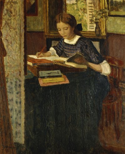 Chica escribiendo de Eugene Antoine Durenne