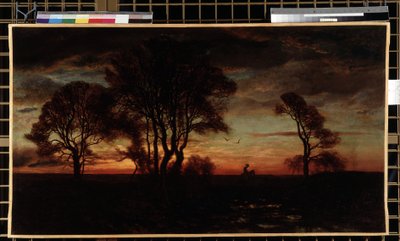 Resplandor vespertino o puesta de sol de Eugene Antoine Samuel Lavieille