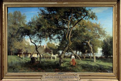 Recogiendo manzanas en Normandía en 1865 de Eugene Antoine Samuel Lavieille