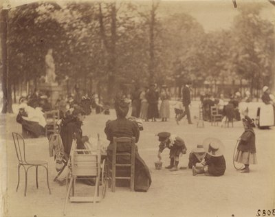 Mujeres y niños en los Jardines de Luxemburgo de Eugène Atget