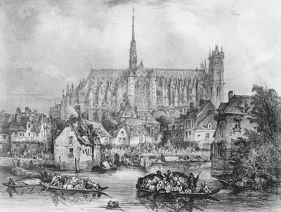 Vista de la Catedral de Notre Dame, Amiens, desde el Puente Dudon de Eugene Balan